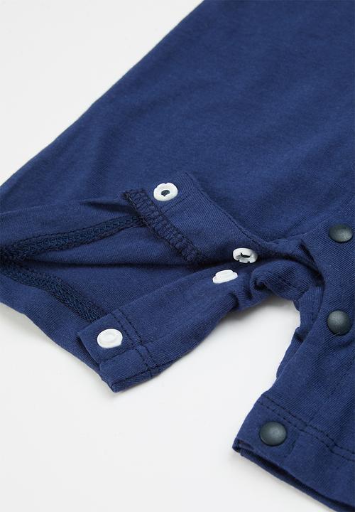 Pop Candy - Boys short romper - white & navy