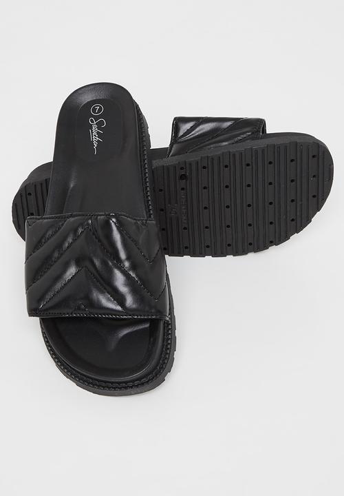 Seduction - Padded flatform slide - black