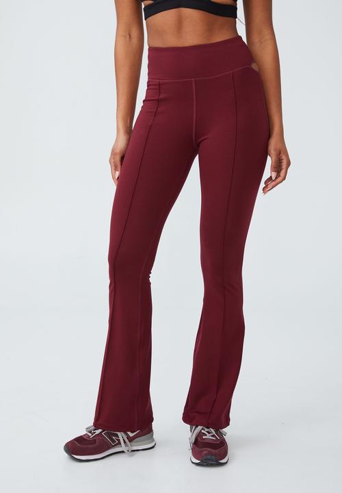 Cotton On - Yoga cut out full length flare - burgundy