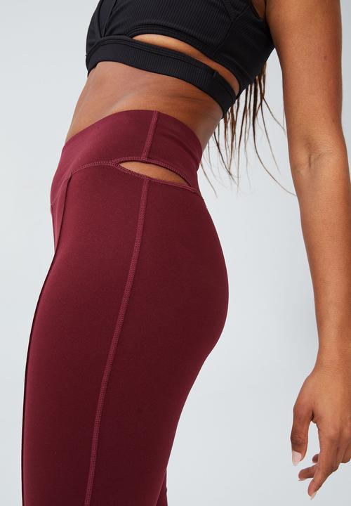 Cotton On - Yoga cut out full length flare - burgundy