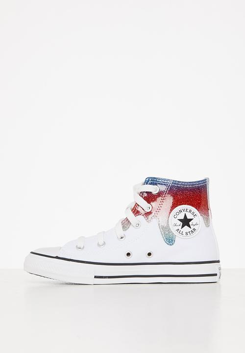 Converse - Chuck taylor all star glitter drip hi - white/natural ivory/red
