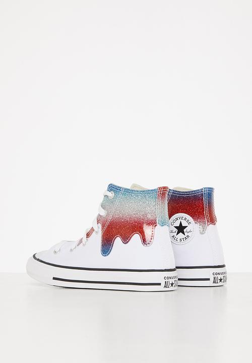 Converse - Chuck taylor all star glitter drip hi - white/natural ivory/red