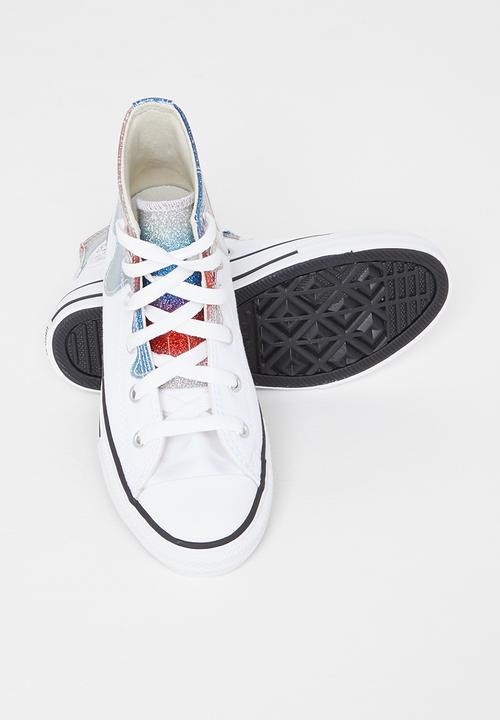 Converse - Chuck taylor all star glitter drip hi - white/natural ivory/red