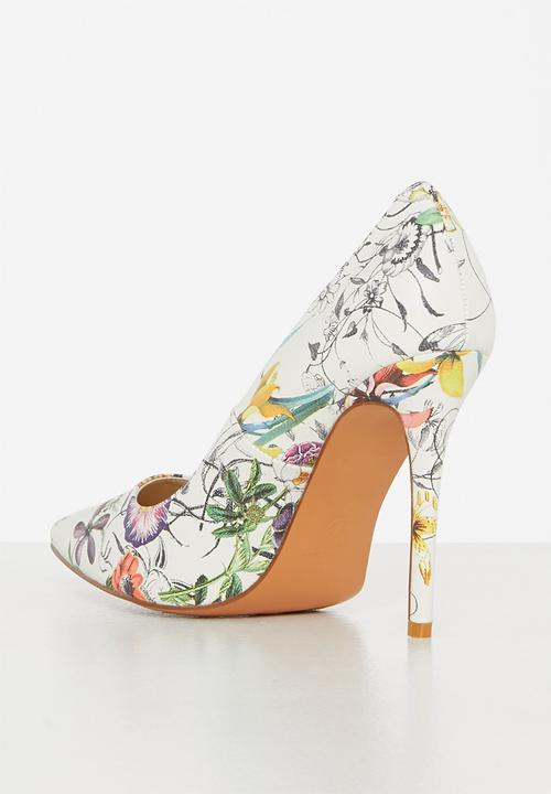 Madison® - Brandy stiletto court heel - white & yellow 