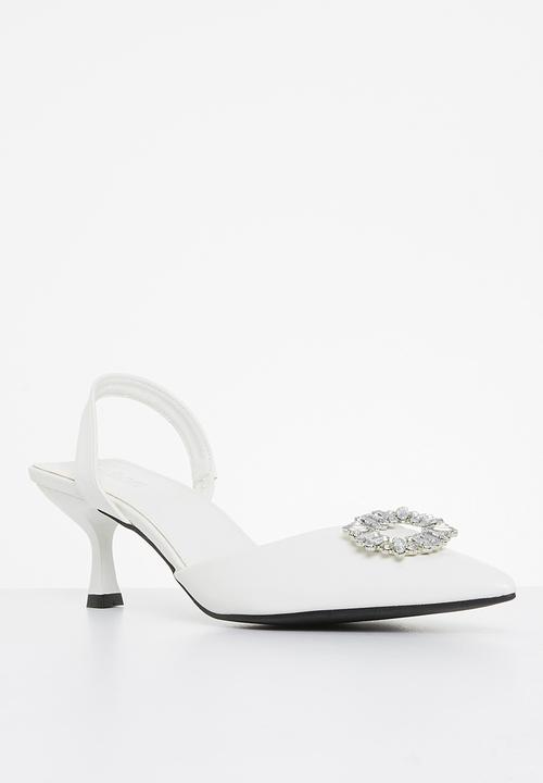MILLA - Bonny bling detail slingback - white 