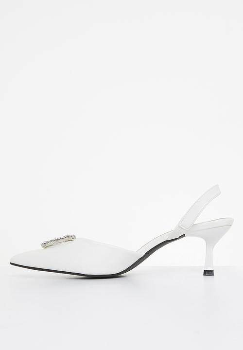 MILLA - Bonny bling detail slingback - white 