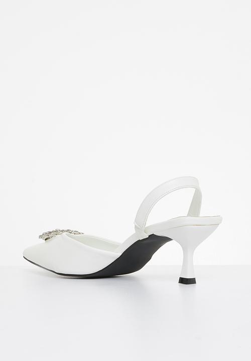 MILLA - Bonny bling detail slingback - white 