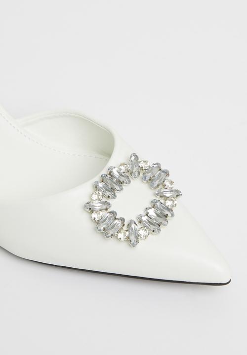 MILLA - Bonny bling detail slingback - white 