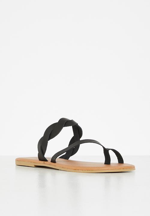 edit - Mika toe post sandal - black