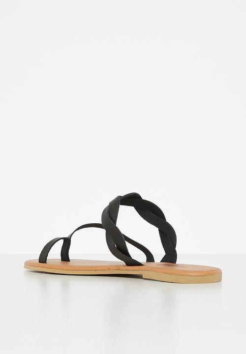 edit - Mika toe post sandal - black