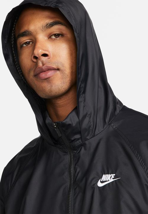 Nike - NSW woven windrunner anorak jacket - black & white