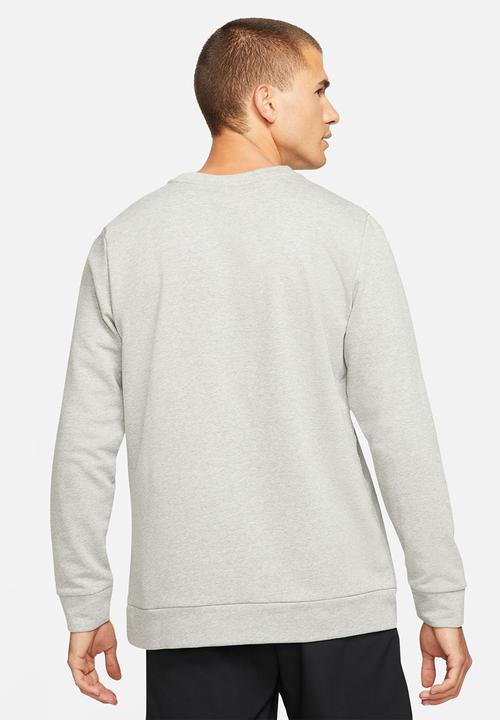 Nike - M nk df long sleeve crew - dark grey heather & black