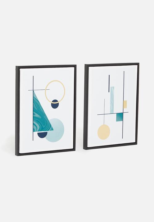 Sixth Floor - Geometric Marbling Framed