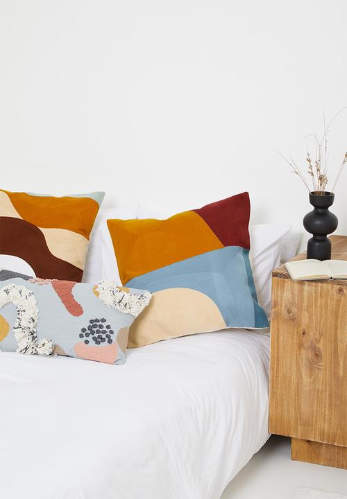 Sixth Floor - Block embroidered cushion cover - multi