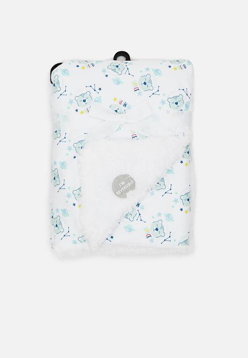 Character Group - Space bear sherpa throw - white