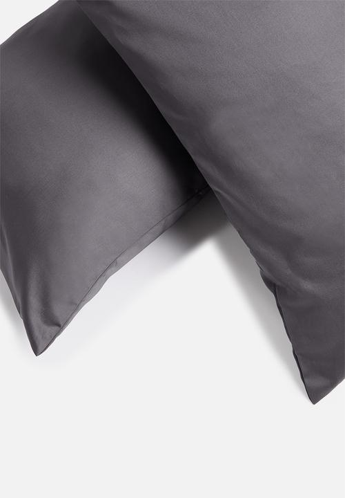 Sheraton Textiles - 400tc Egyptian cotton standard pillowcase set - charcoal 