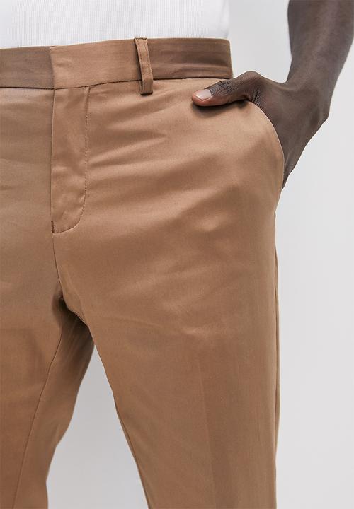 Superbalist - Cotton sateen suit trouser - mocca