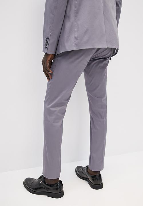 Superbalist - Cotton sateen suit trouser - grey