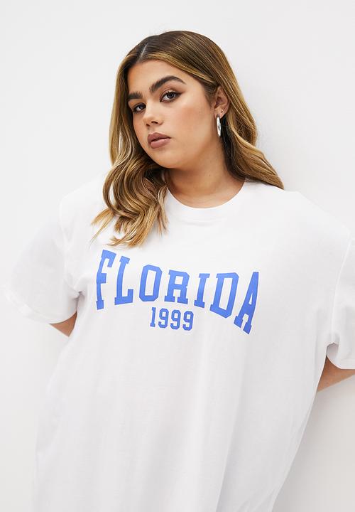 Blake - Oversized placement printed tee - white