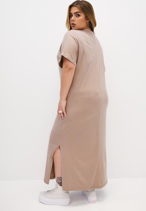 Blake - Graphic midi T-shirt dress - mocca