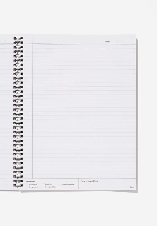 Typo - A4 notebook recycled - rg asia be kind to your mind - white