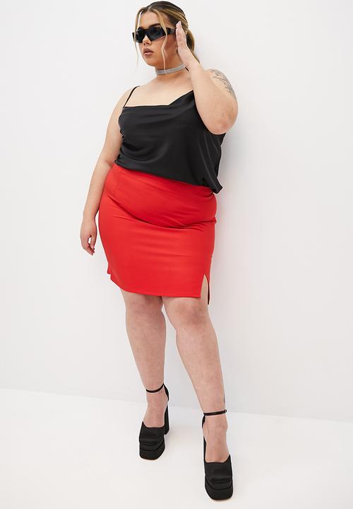 Blake - Satin cowl strappy top - black