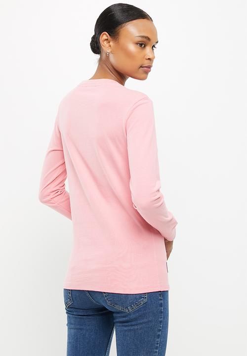 Superdry. - Superdry code logo che long sleeve top - montauk blush