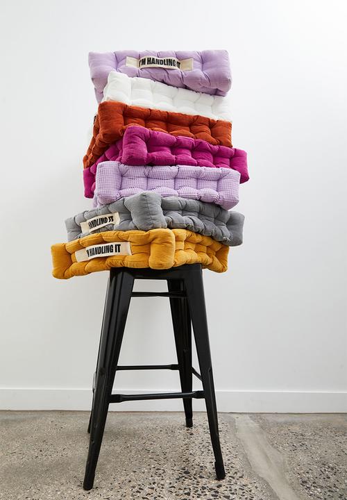 Typo - Floor cushion - lilac check corduroy
