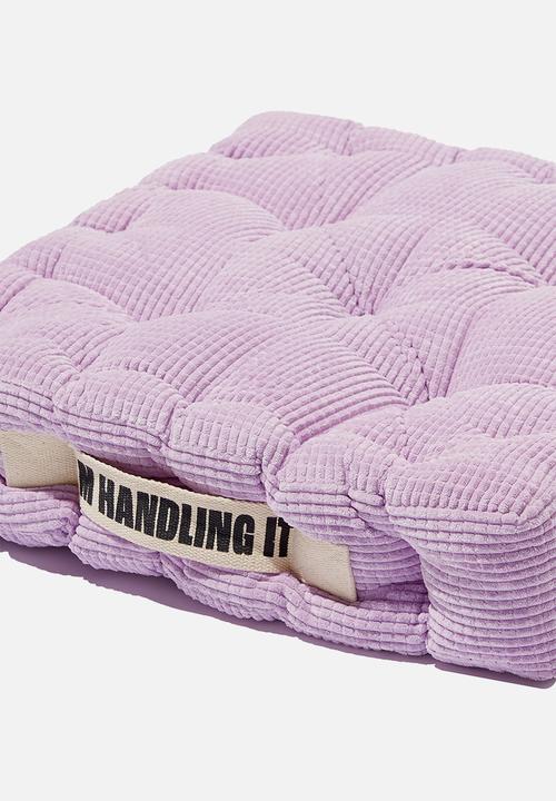 Typo - Floor cushion - lilac check corduroy