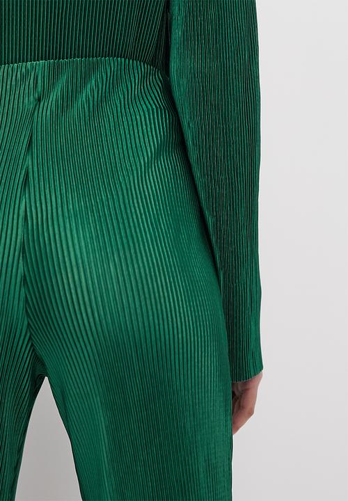 VELVET - Plisse pants - midnight pine