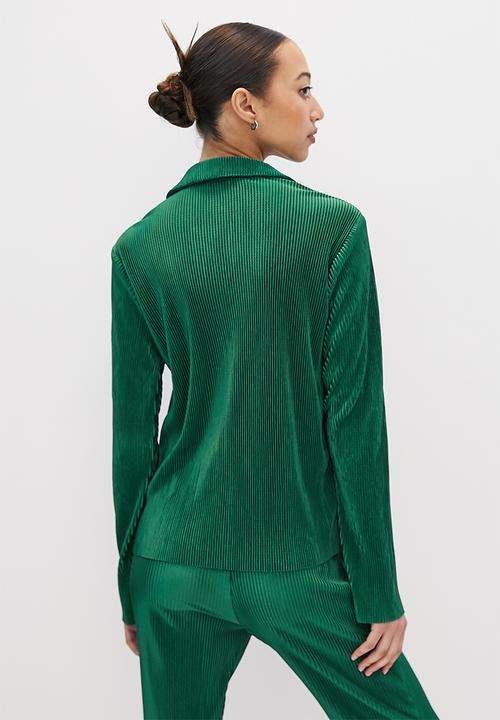 VELVET - Plisse shirt - midnight pine
