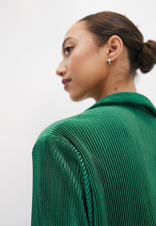 VELVET - Plisse shirt - midnight pine