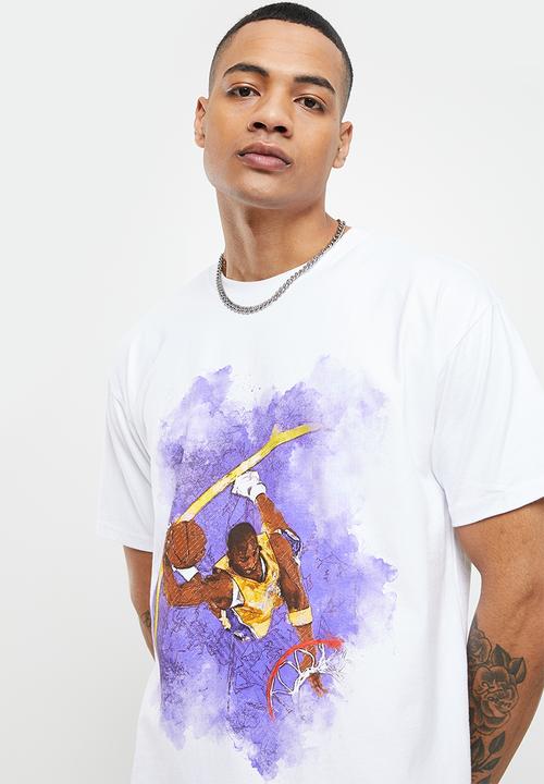 Urban Classics - Basketball clouds 2.0 oversize tee - white