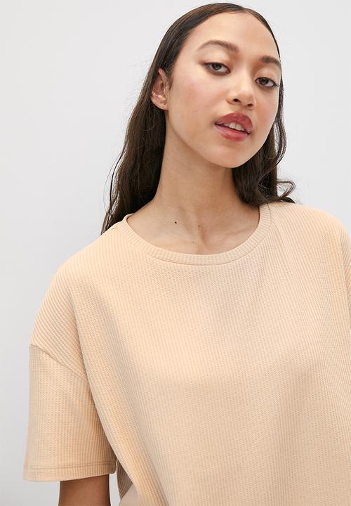 Superbalist - Waffle tee & shorts set - stone