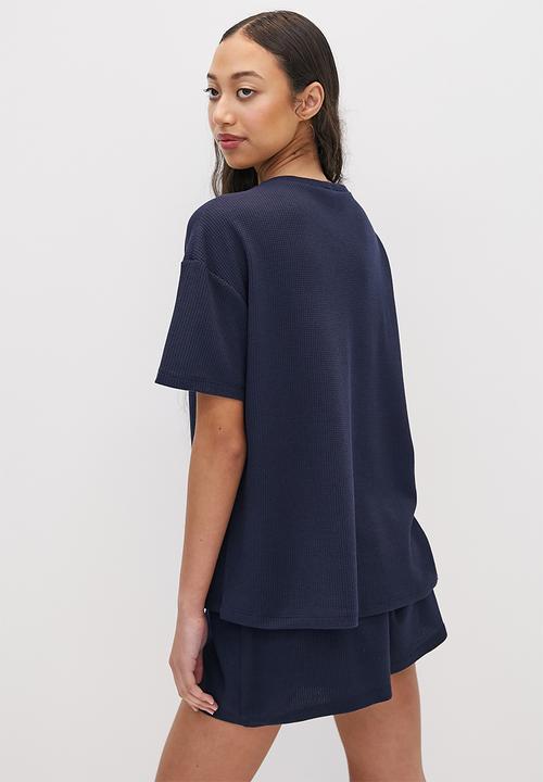 Superbalist - Waffle tee & shorts set - ink