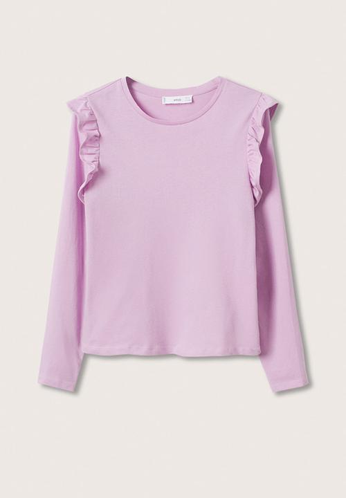 MANGO - T-shirt vini - light pastel purple