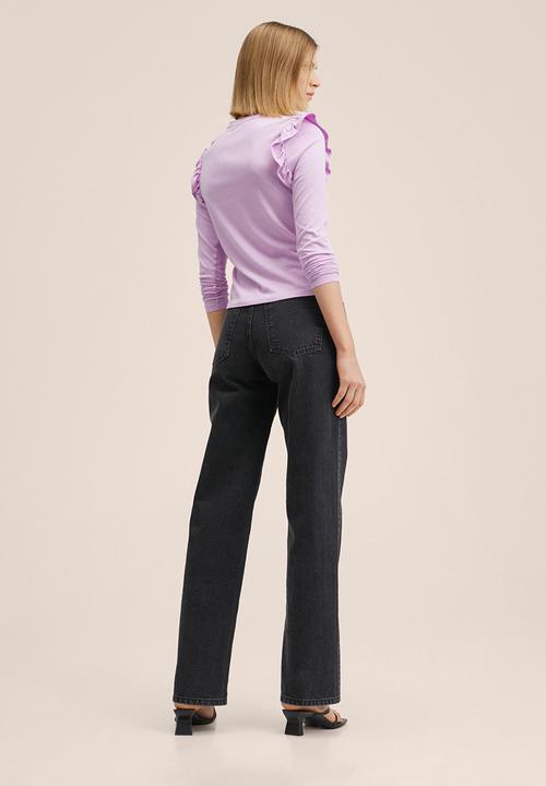 MANGO - T-shirt vini - light pastel purple