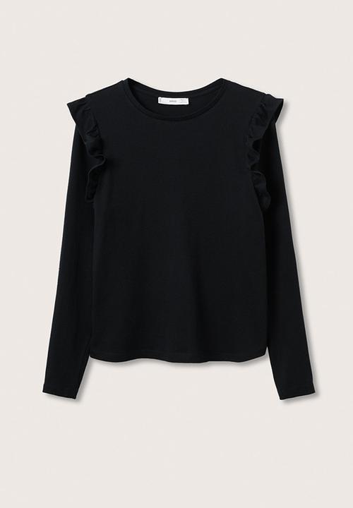 MANGO - T-shirt vini - black