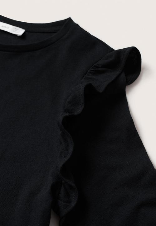 MANGO - T-shirt vini - black