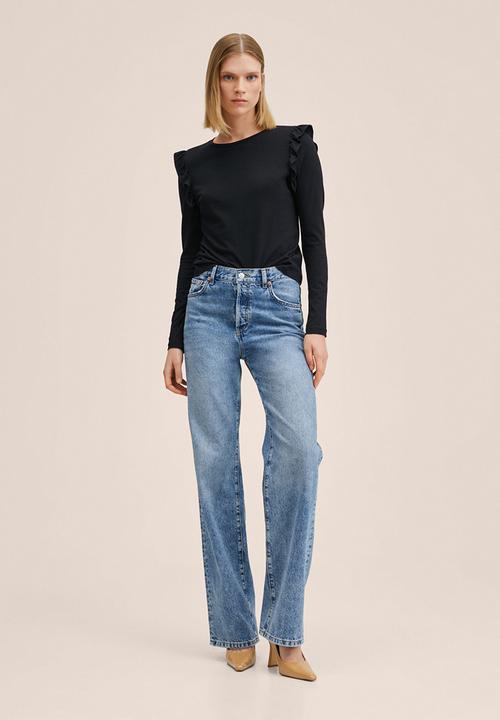 MANGO - T-shirt vini - black