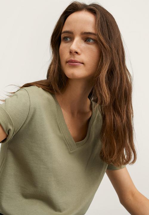 MANGO - T-shirt chalapi - khaki