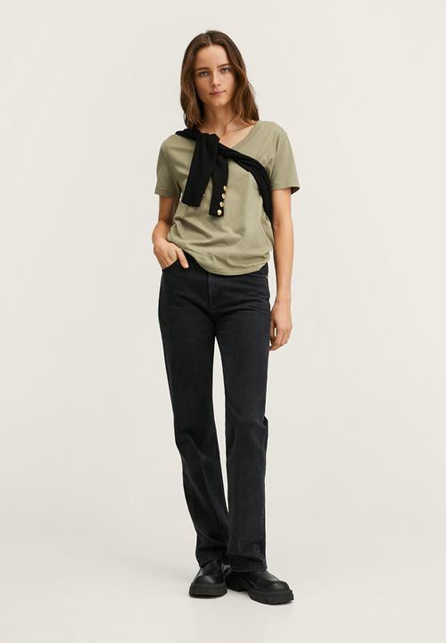 MANGO - T-shirt chalapi - khaki