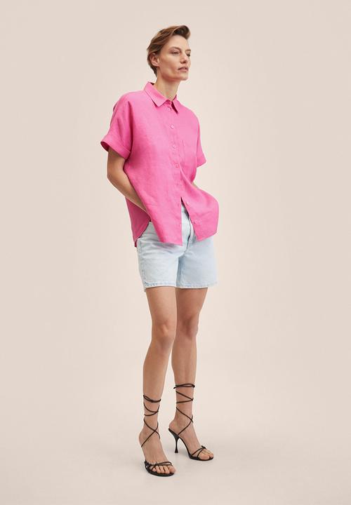 MANGO - Shirt pai - pink