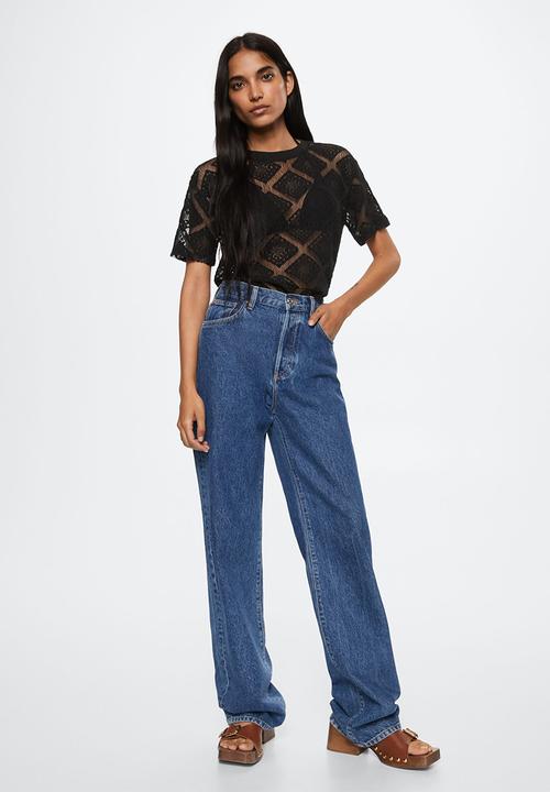 MANGO - T-shirt ganchi - black