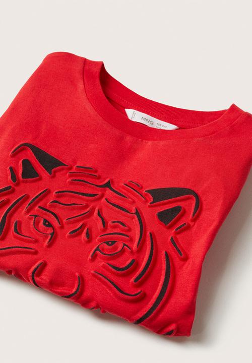 MANGO - T-shirt fearless - red 