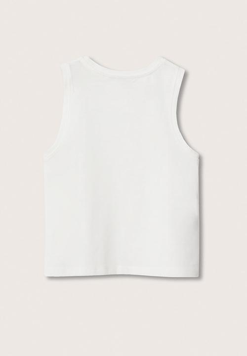 MANGO - T-shirt bandini - off white 