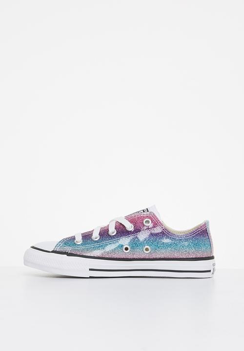 Converse - Chuck taylor all star glitter drip ox - pink/natural ivory/purple/teal