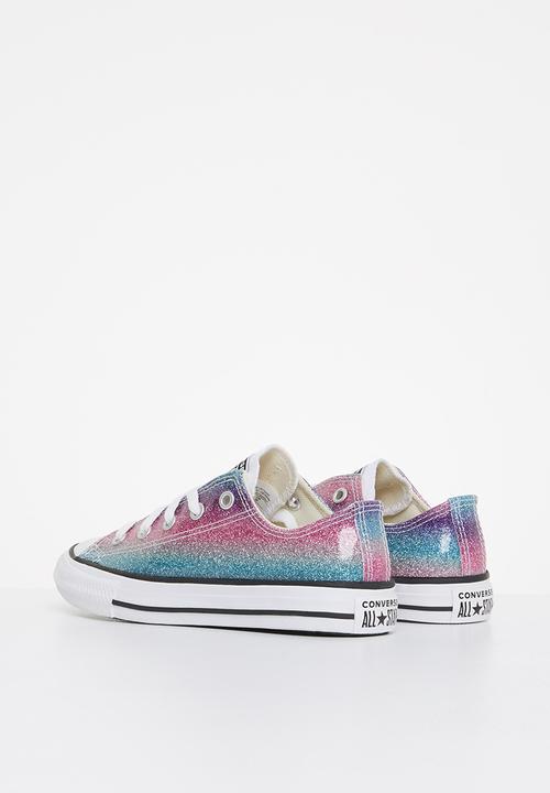 Converse - Chuck taylor all star glitter drip ox - pink/natural ivory/purple/teal