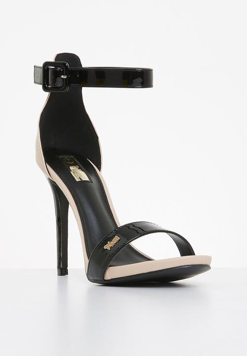 Plum - Calista1 barely there stiletto heel - black & neutral