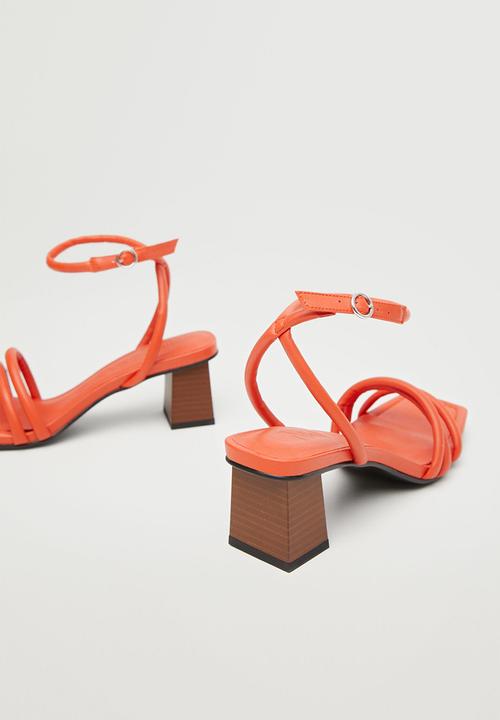 MANGO - Estrella ankle-cuff heel sandal - orange